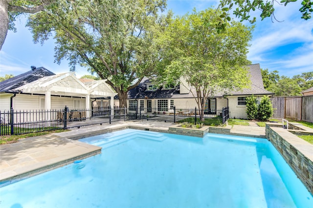 view of pool with a gazebo and a patio