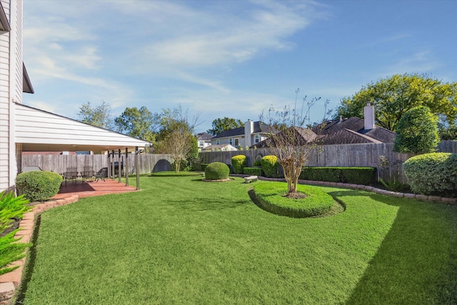 view of yard with a patio