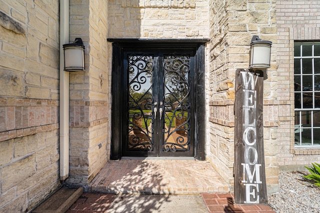 entrance to property with french doors