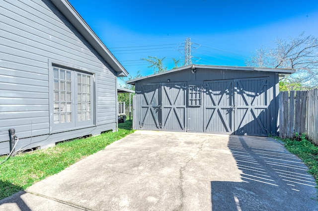 view of garage