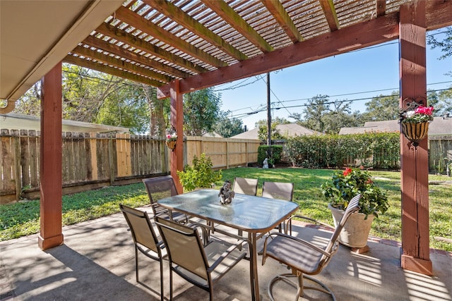 view of patio with a pergola