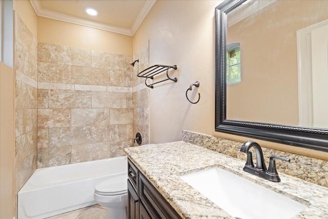 1516 Amundsen St, Houston, TX 77009 - bathroom featuring ornamental molding, vanity, and washtub / shower combination
