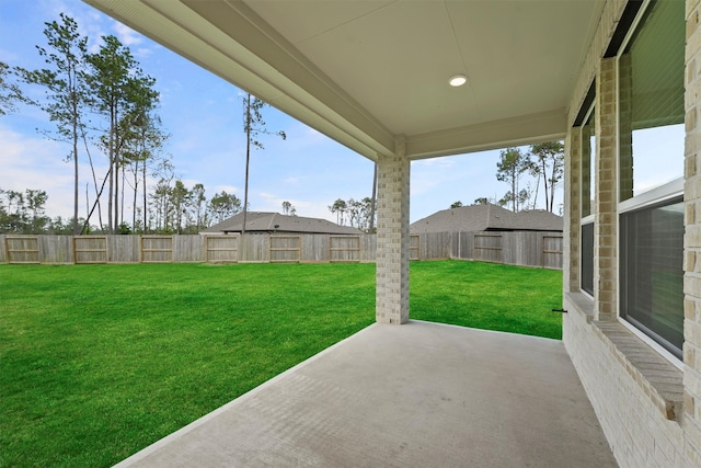 view of yard with a patio area