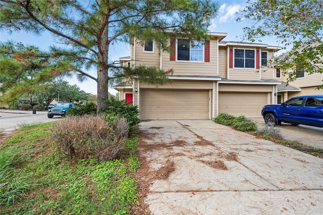 view of property with a garage