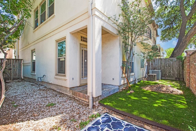 view of property exterior featuring a yard