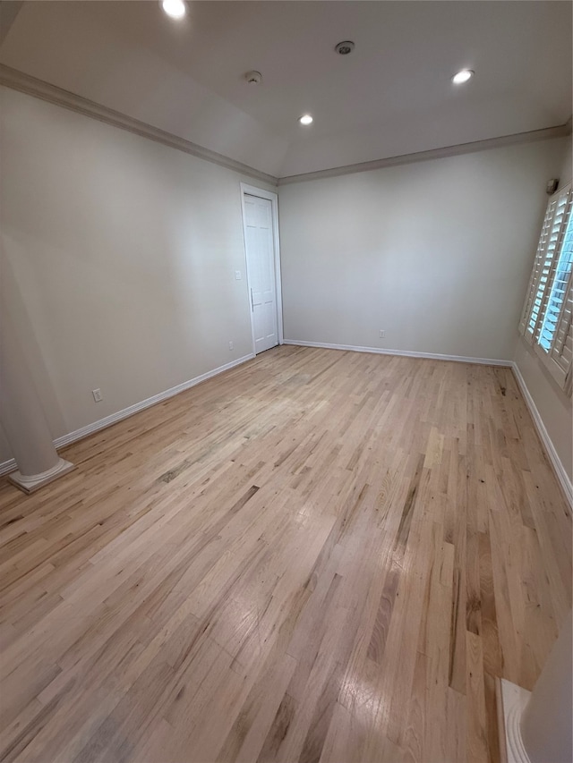 empty room with light wood-type flooring