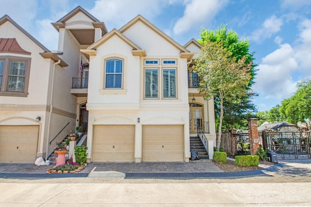 view of front of home with a garage