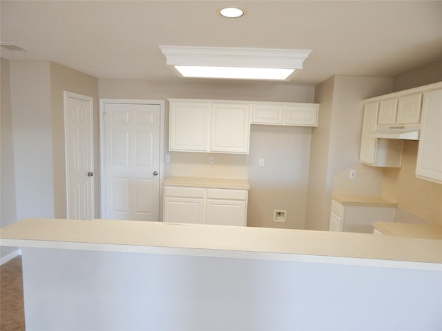 kitchen with white cabinetry