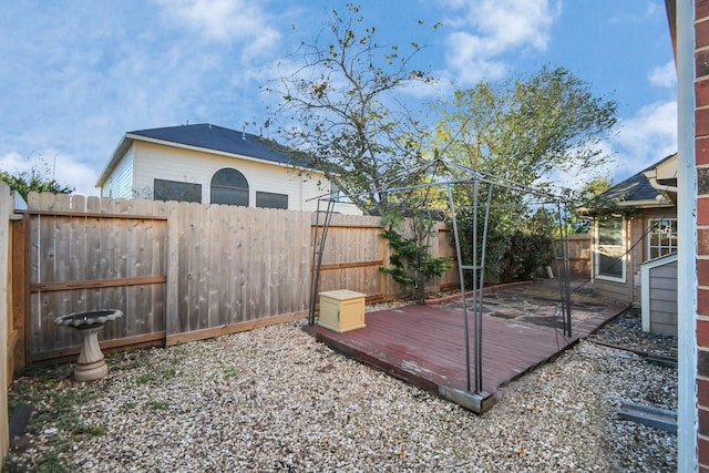 view of yard with a deck