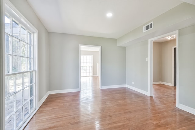 empty room featuring light wood-type flooring