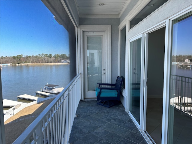 balcony with a water view