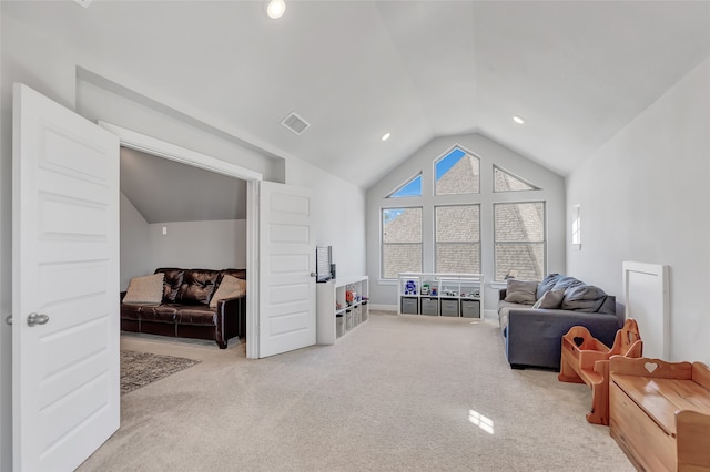 interior space featuring lofted ceiling