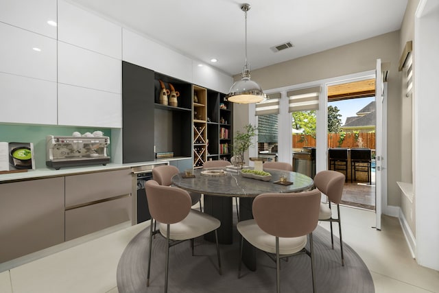 view of tiled dining area