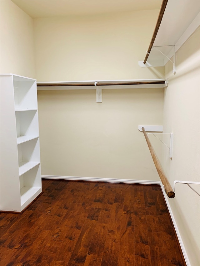 walk in closet featuring dark hardwood / wood-style floors