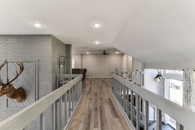 hall featuring hardwood / wood-style flooring