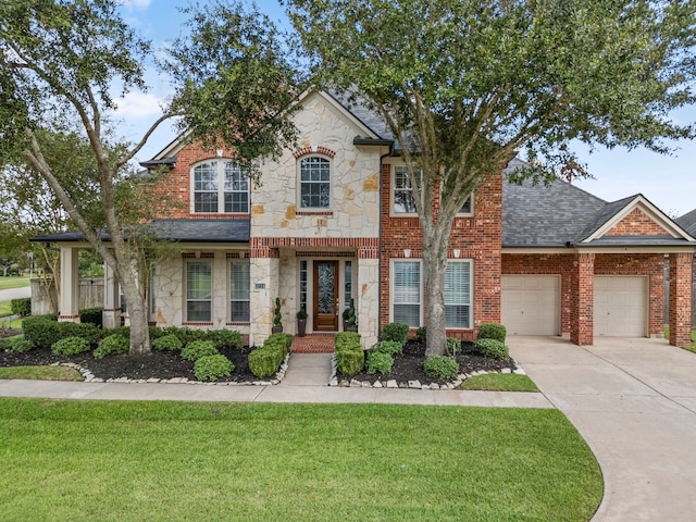 view of front facade with a front yard