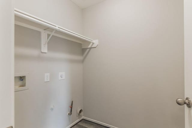 laundry room featuring gas dryer hookup, washer hookup, and electric dryer hookup