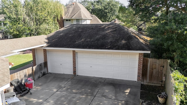 view of garage