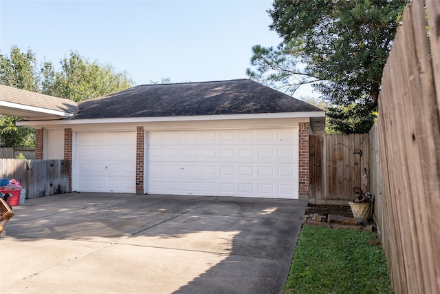 view of garage