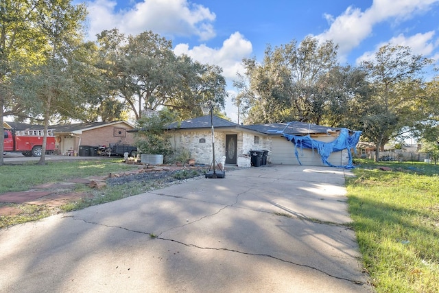 view of single story home