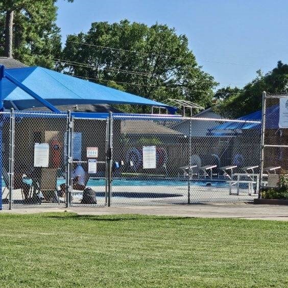 view of swimming pool with a lawn