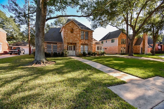 view of front facade with a front yard