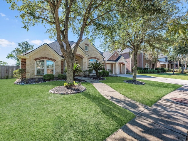 view of front of house featuring a front lawn