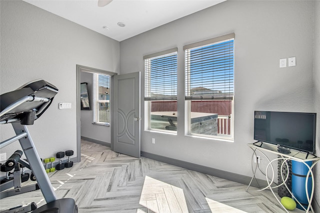 3709 Rice St, Galveston, TX 77554 - exercise area with baseboards