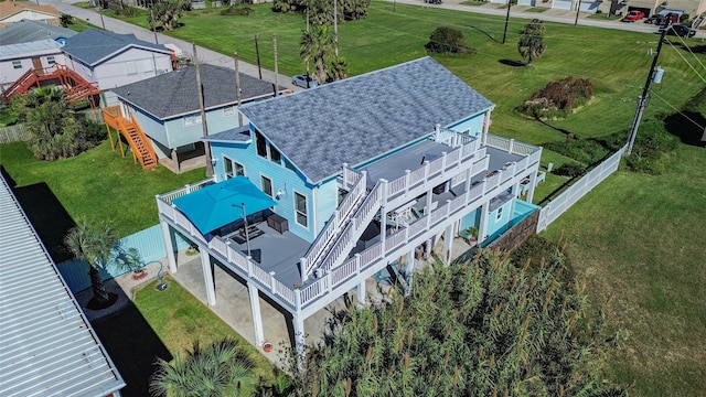 3709 Rice St, Galveston, TX 77554 - aerial perspective of suburban area