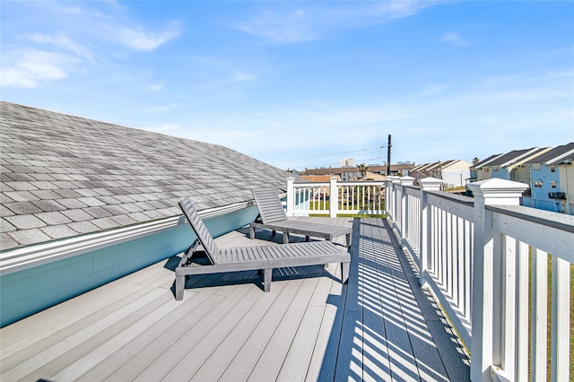 3709 Rice St, Galveston, TX 77554 - wooden terrace featuring a residential view