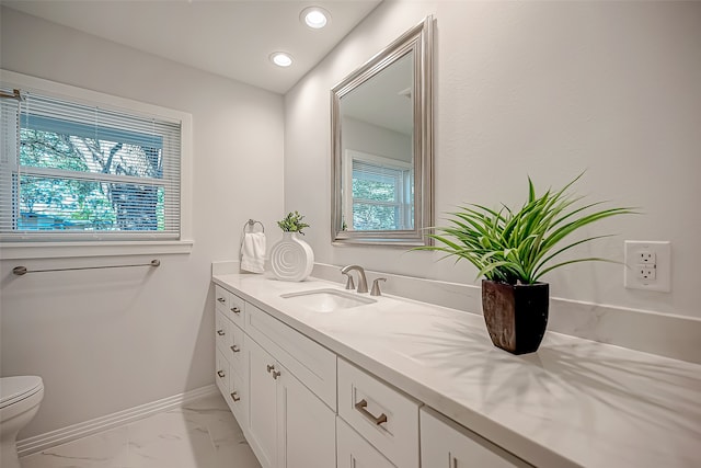 bathroom with toilet and vanity