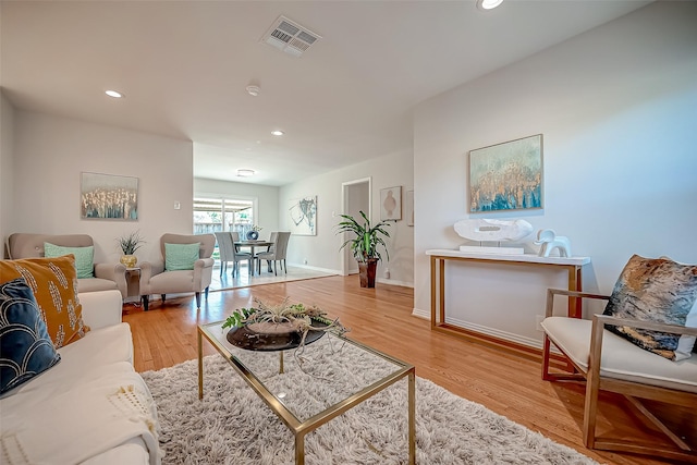 living room featuring wood-type flooring