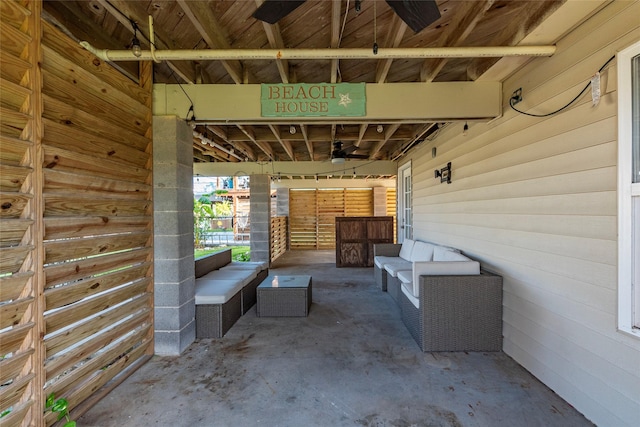 view of patio with ceiling fan