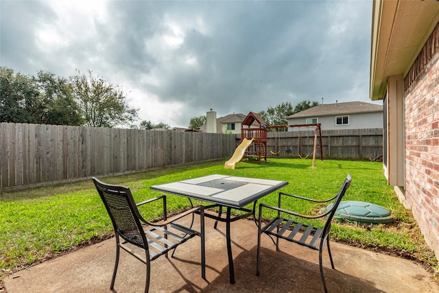 view of patio / terrace with a playground