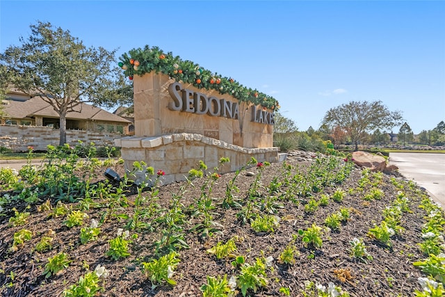 view of community sign