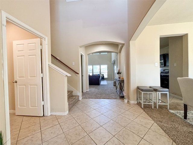 view of carpeted entryway