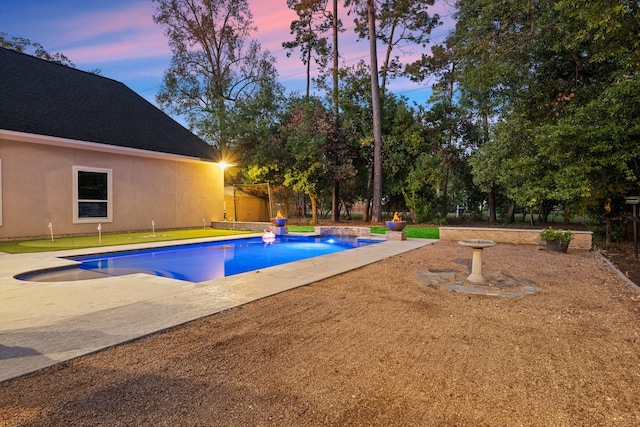 pool with a patio