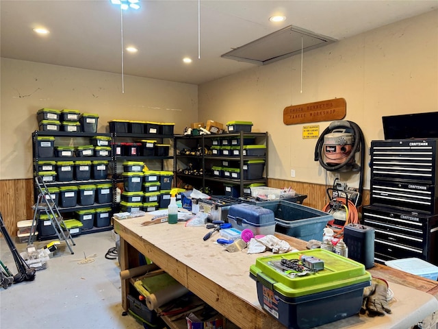 interior space with attic access