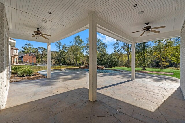 view of patio / terrace with ceiling fan