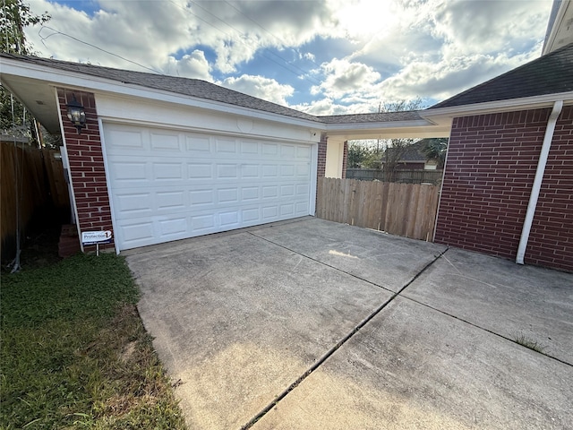 view of garage