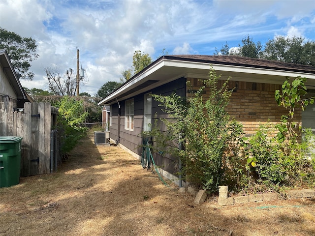 view of home's exterior featuring cooling unit