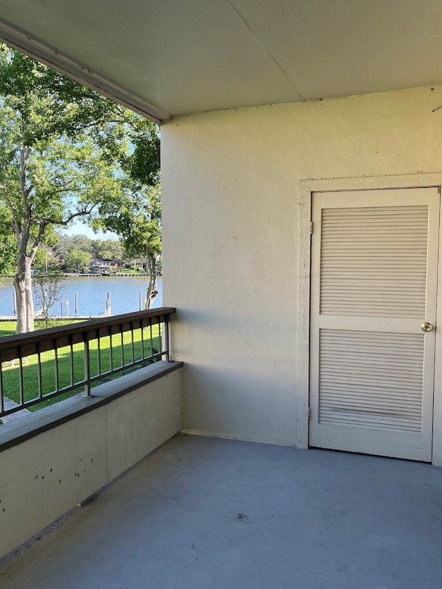 balcony with a water view