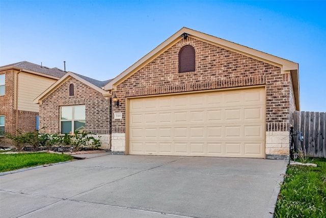 view of front of house with a garage