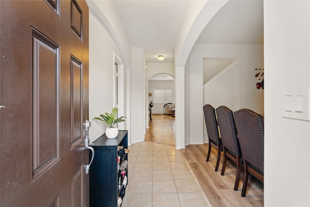 foyer entrance featuring light hardwood / wood-style flooring