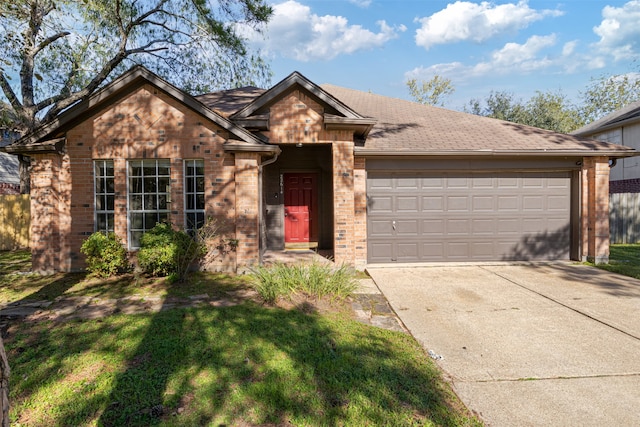 ranch-style home featuring a garage