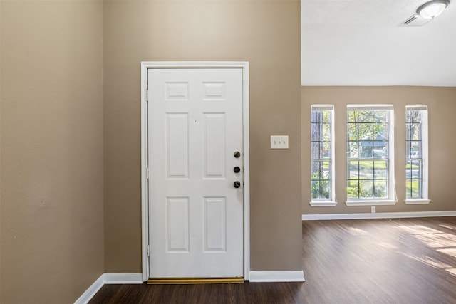 foyer featuring dark hardwood / wood-style flooring