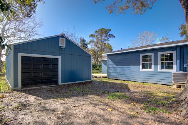 garage with central air condition unit