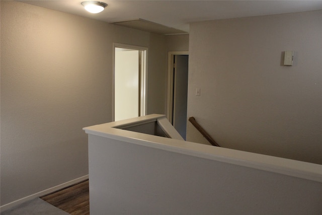 hall featuring dark hardwood / wood-style floors