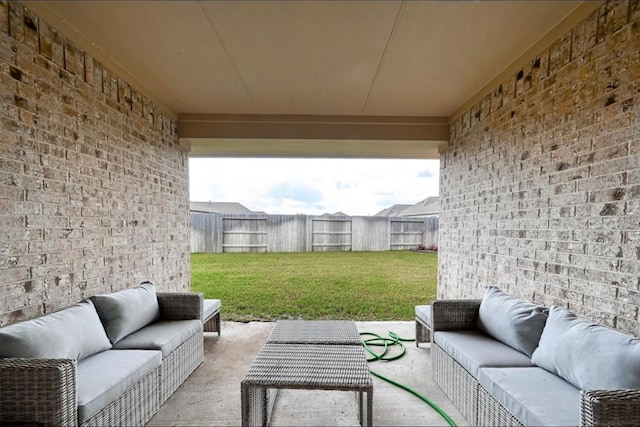 view of patio featuring an outdoor hangout area