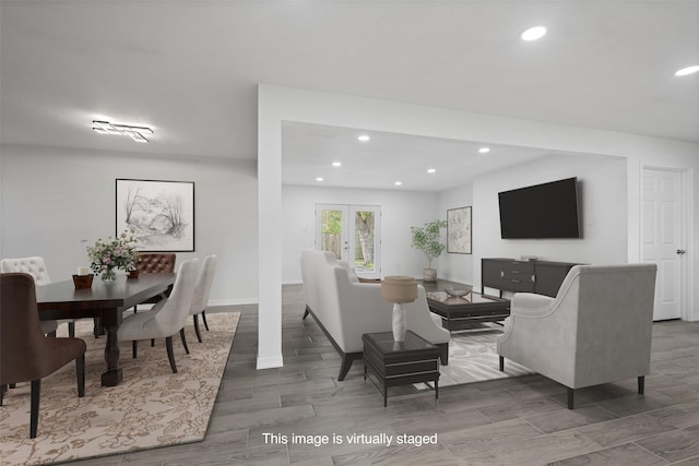 living room featuring wood-type flooring